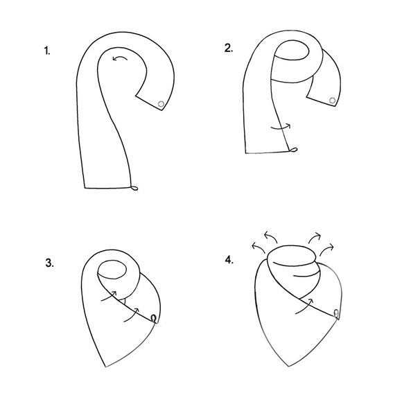 NWT - Black & Navy wrap scarf - Picture 3 of 5